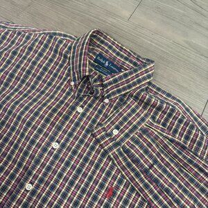 Ralph Lauren Polo Button Up Multicolor Plaid Long Sleeve Shirt Blake - Size XL